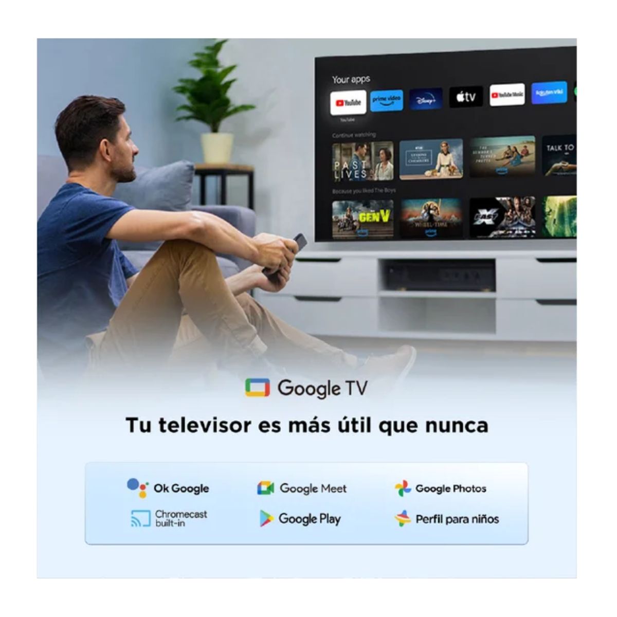 TELEVISOR 55'' TCL UHD 4K 55P6K GOOGLE TV 2025 - 4