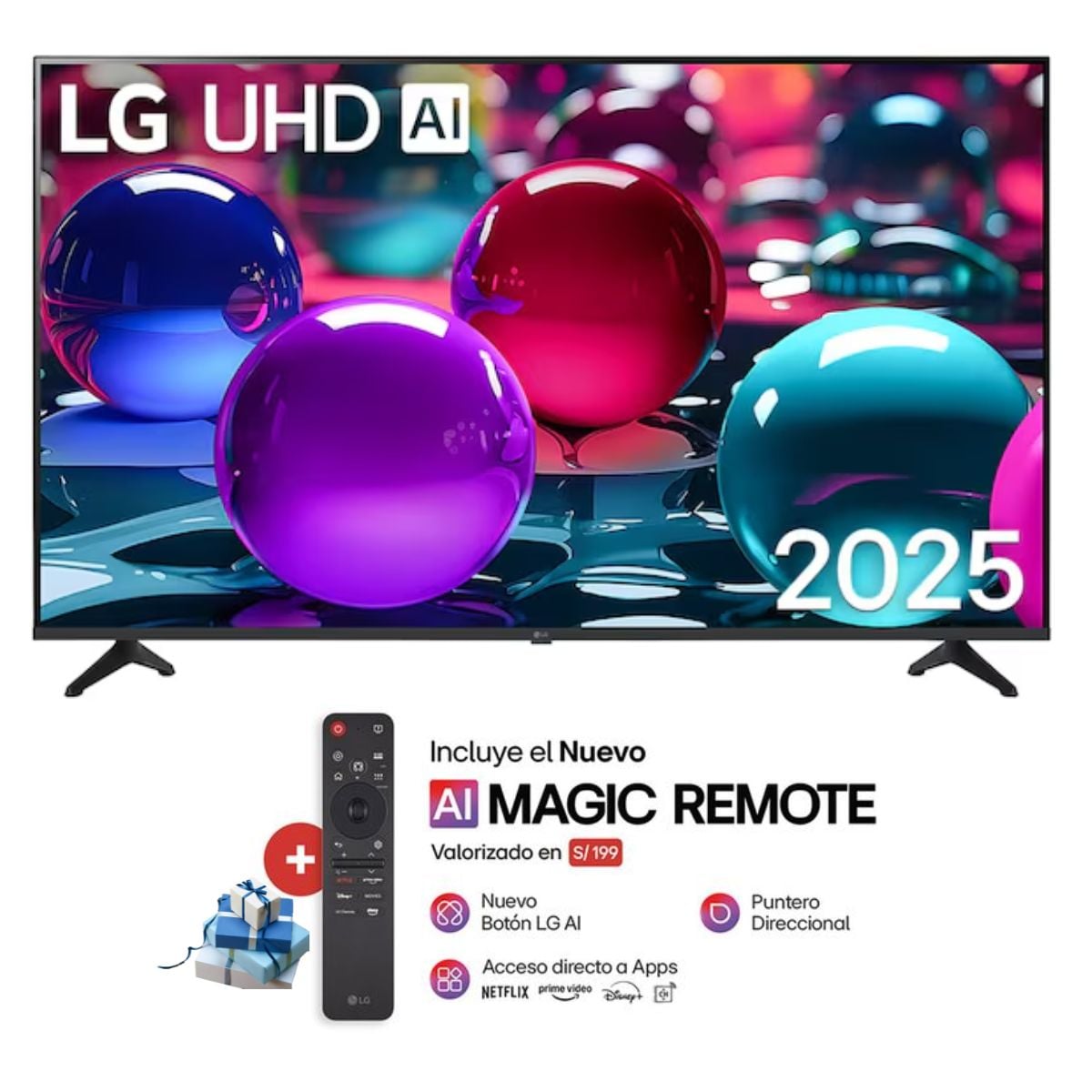 TELEVISOR 50'' LG UHD 4K WEBOS 50UA7300PSB 2025 + MAGIC - 1