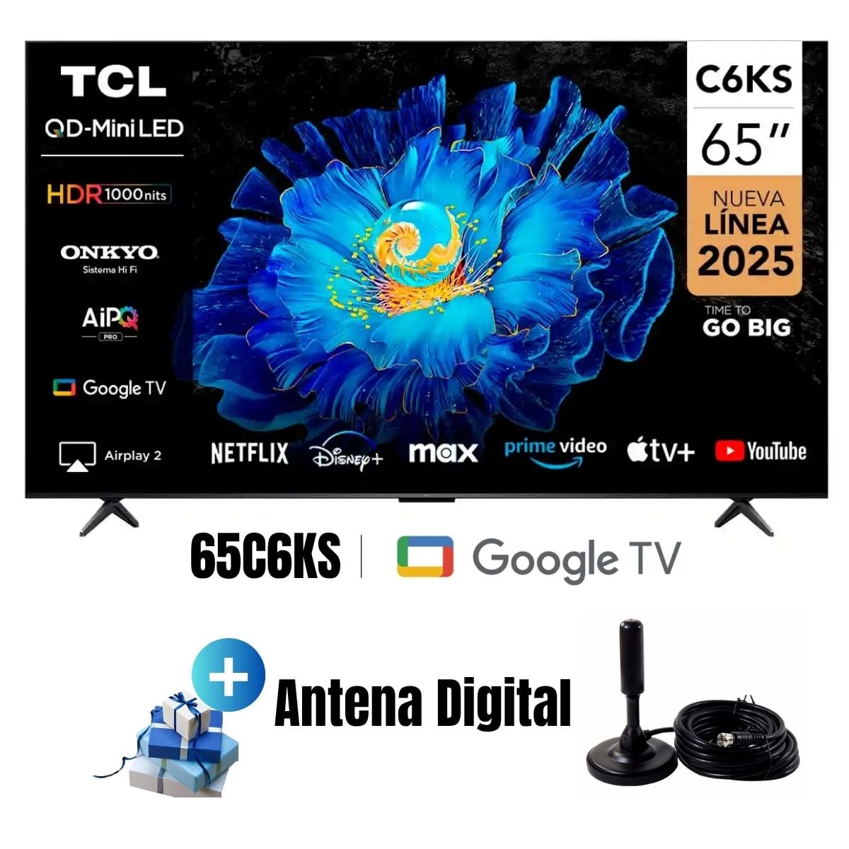 TELEVISOR TCL 65 QD MINILED 4K 65C6KS GOOGLE TV