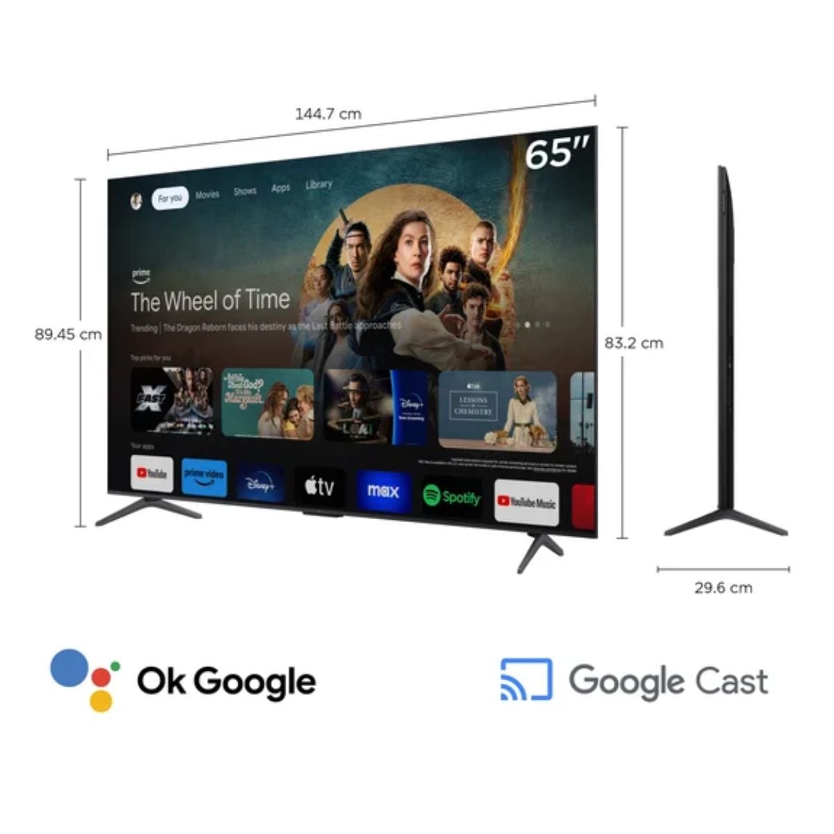 TELEVISOR TCL 65'' QD-MINILED UHD 4K 65C6KS GOOGLE TV 2025 + SOUNDBAR TCL + ANTENA - 2