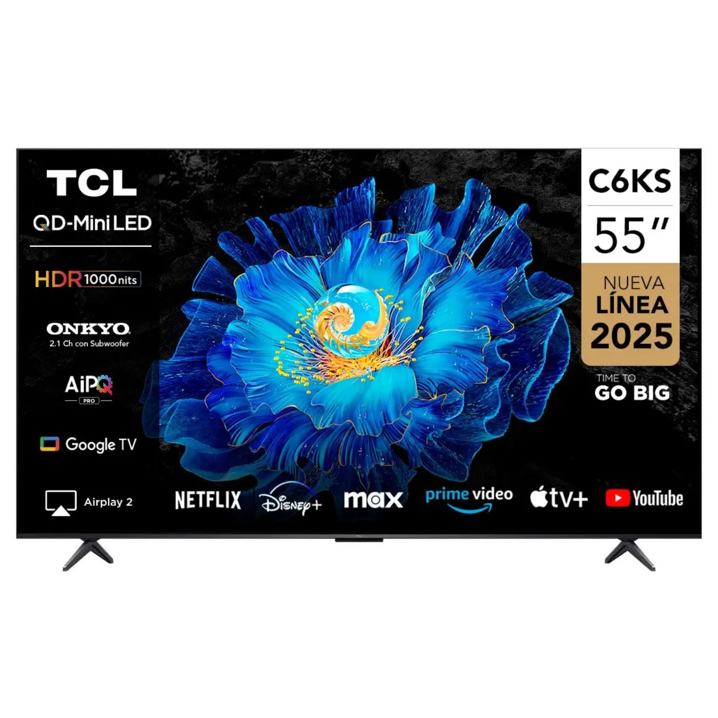 TELEVISOR TCL 55'' QD-MINILED UHD 4K GOOGLE TV 55C6KS 2025 - 1