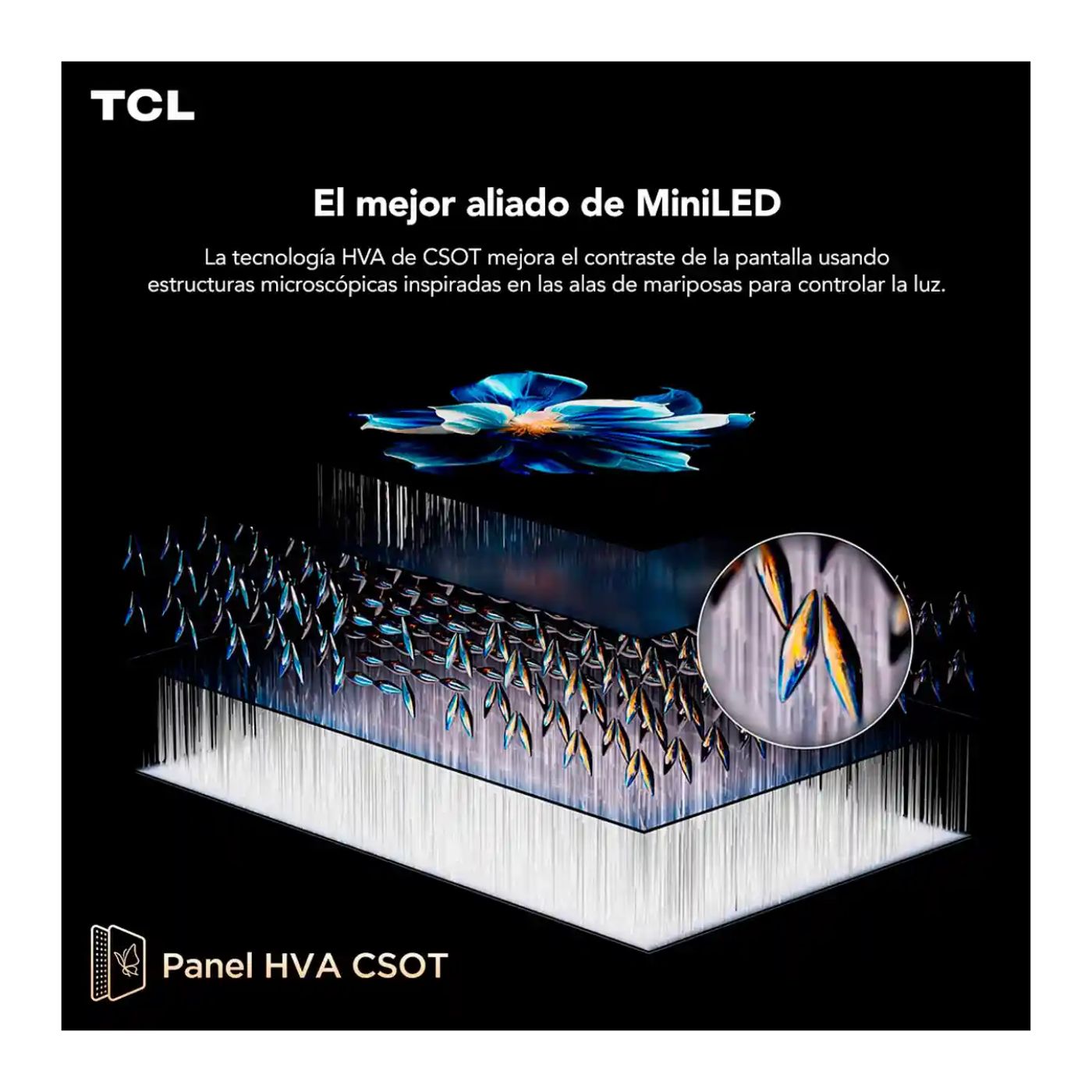 TELEVISOR TCL 55'' QD-MINILED UHD 4K GOOGLE TV 55C6KS 2025 + ANT + RACK FIJO - 5