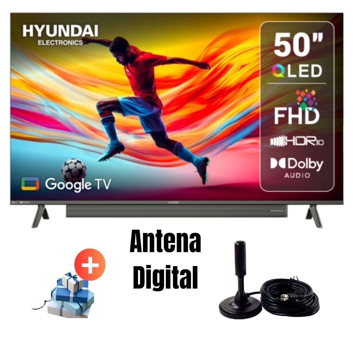 TELEVISOR SMART TV HYUNDAI 50'' QLED FHD HYLED5029QFG 2025 + ANT - 1