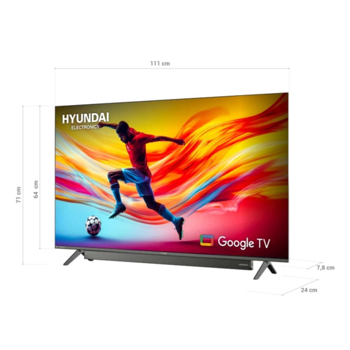 TELEVISOR SMART TV HYUNDAI 50'' QLED FHD HYLED5029QFG 2025 + ANT + RACK FIJO - 2