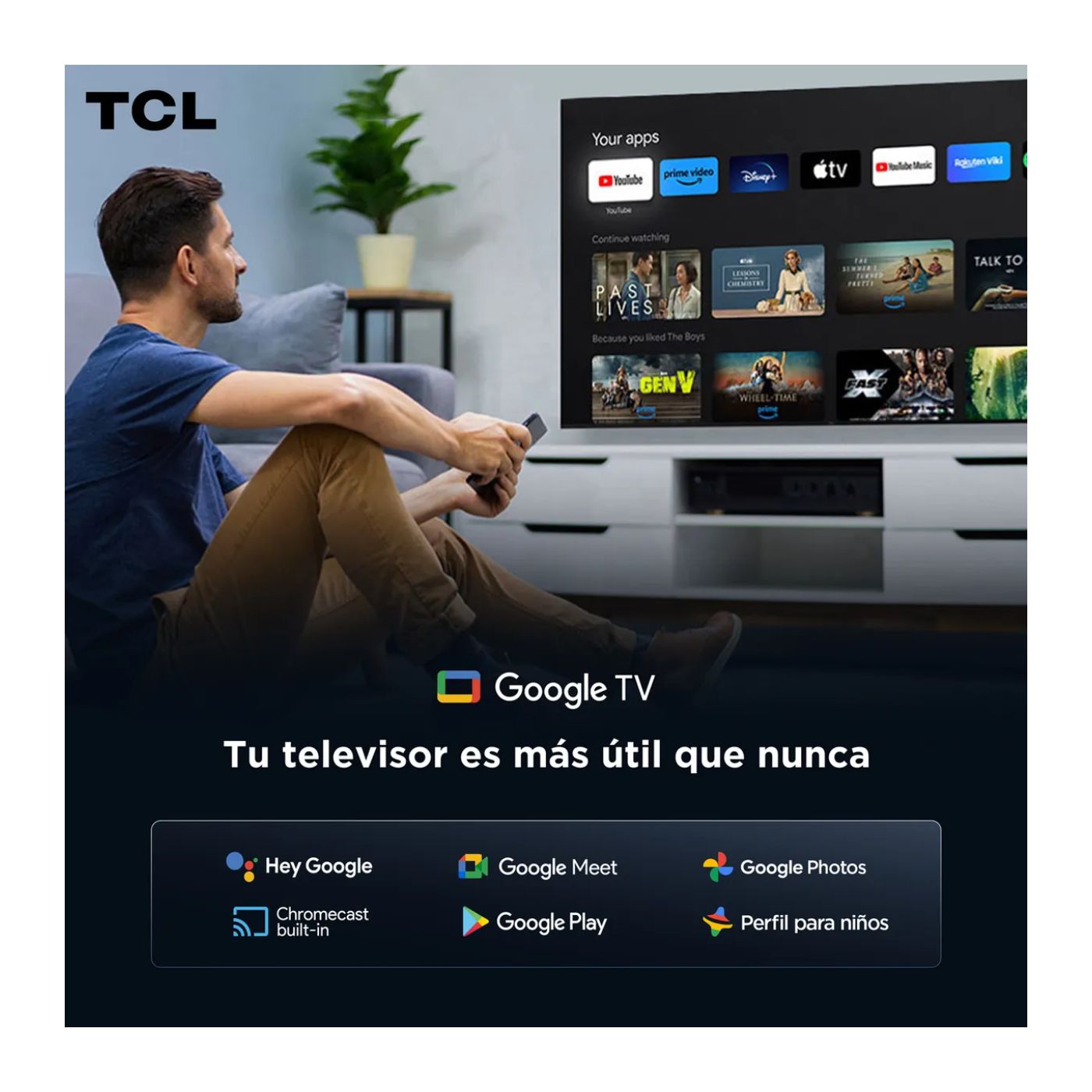 TELEVISOR 65'' TCL QLED 4K UHD GOOGLE TV 65T6C 2025 - 5