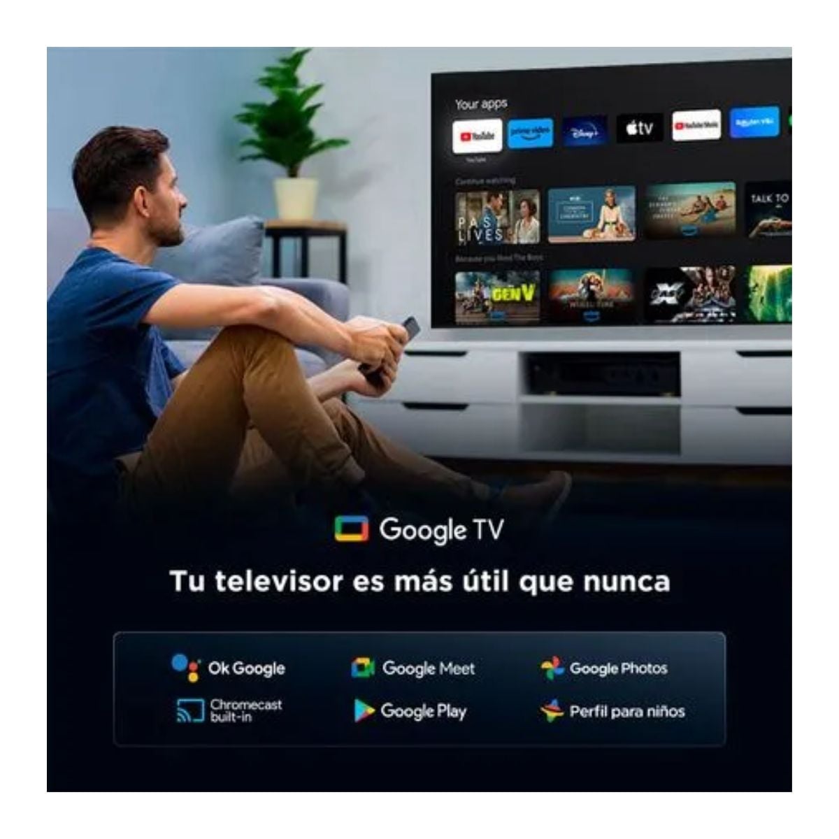 TELEVISOR TCL 75'' QLED UHD 4K GOOGLETV 75T6C 2025 + ANT + SOUNDBAR TCL - 3