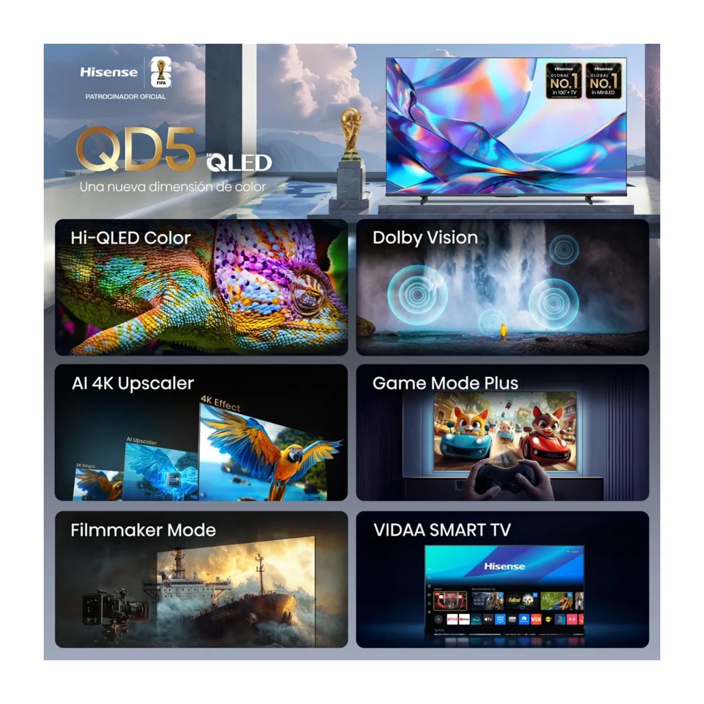 TELEVISOR SMART TV HISENSE 55'' QLED UHD 4K 55QD5SV 2026 - 3