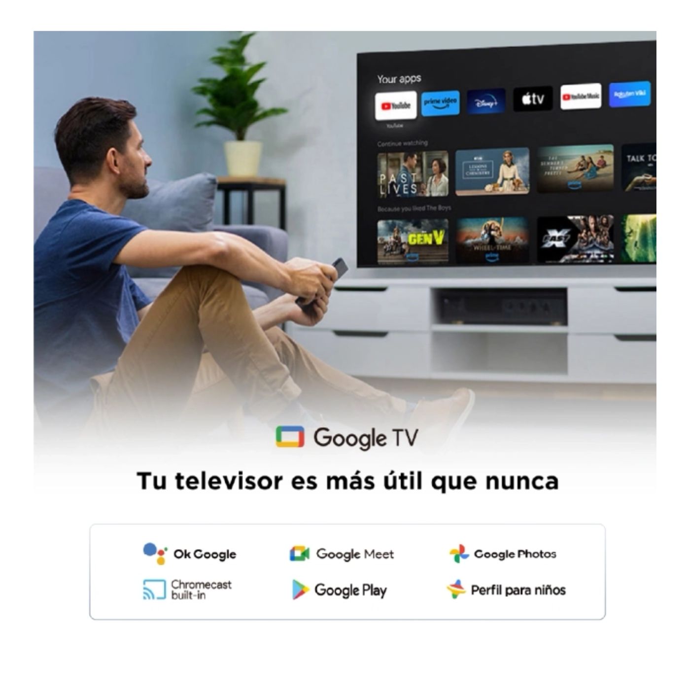 TELEVISOR SMART TCL TV 55'' LED UHD 4K 55V6C GOOGLETV 2025 + ANT + SOUNDBAR TCL - 4