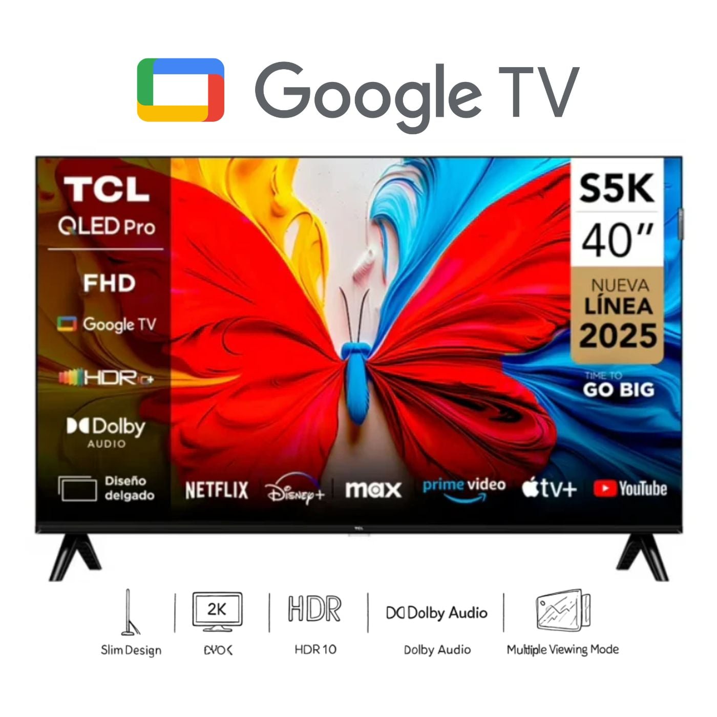 TELEVISOR SMART TV 40'' TCL QLED FHD GOOGLE TV 40S5K 2025 - 1