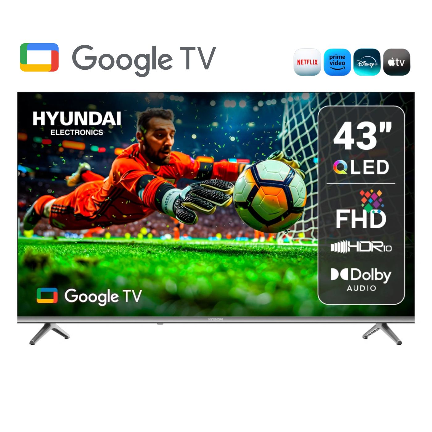 TELEVISOR SMART TV 43'' HYUNDAI FHD QLED GOOGLETV HYLED4326QG - 1