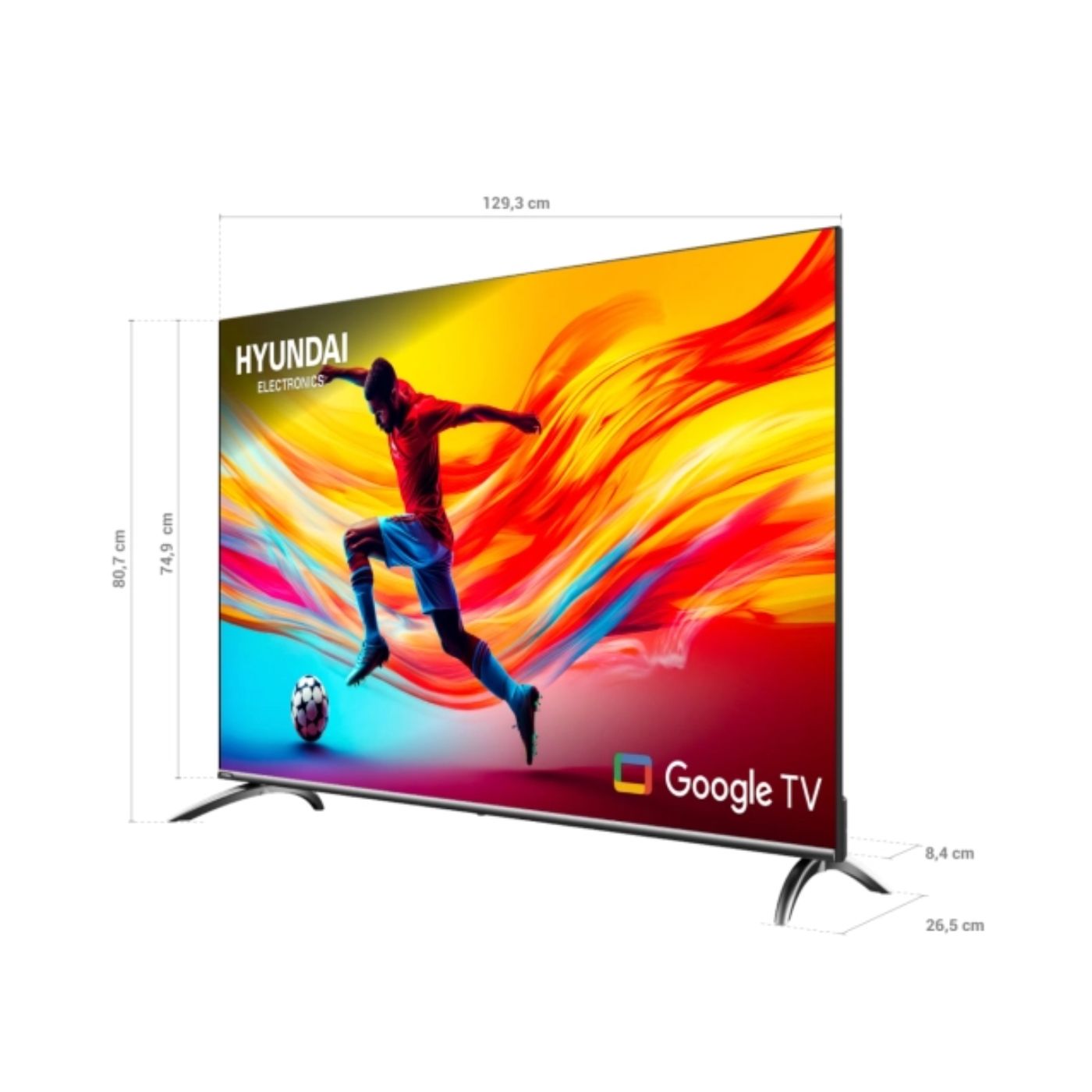 TELEVISOR SMART TV HYUNDAI 58 QLED UHD 4K GOOGLETV HYLED5813QG + ANTENA + RACK FIJO - 3