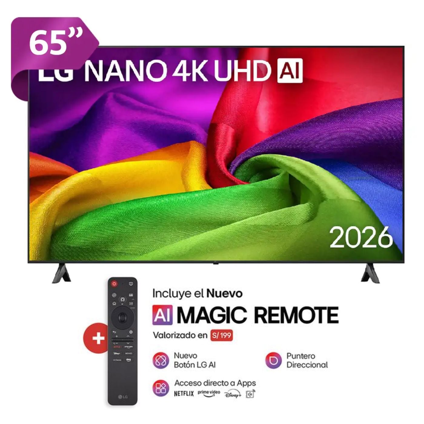 TELEVISOR SMART TV 65'' LG NANO UHD 4K 65NU800BPSB 2026 - 1