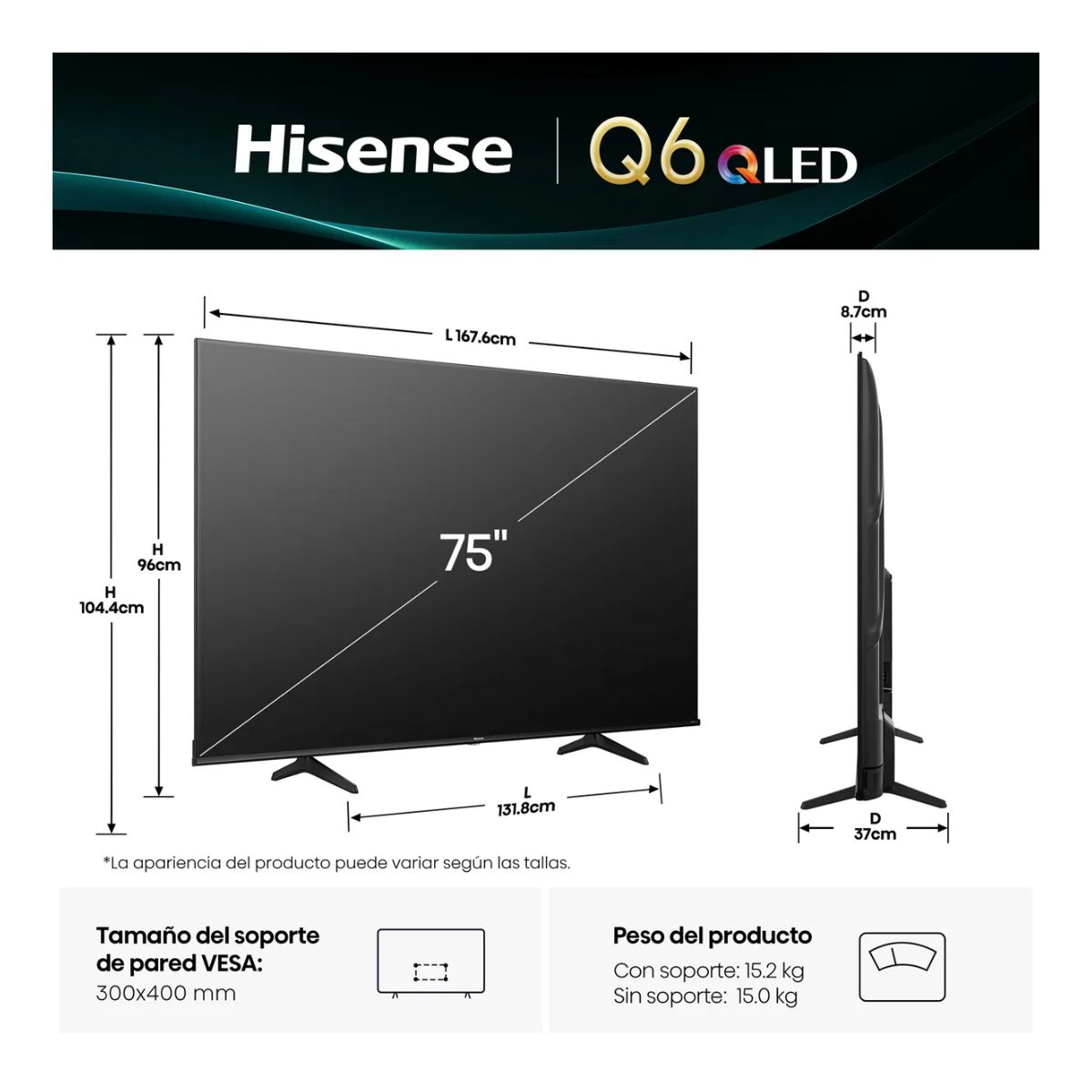 TELEVISOR SMART TV 75'' QLED UHD 4K 75QD6N GOOGLETV 2025 - 3