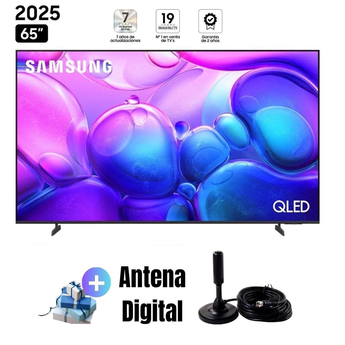 TELEVISOR SMART TV SAMSUNG 65'' QLED UHD 4K QN65Q6FAAGXPE 2025 + ANTENA DIGITAL - 1