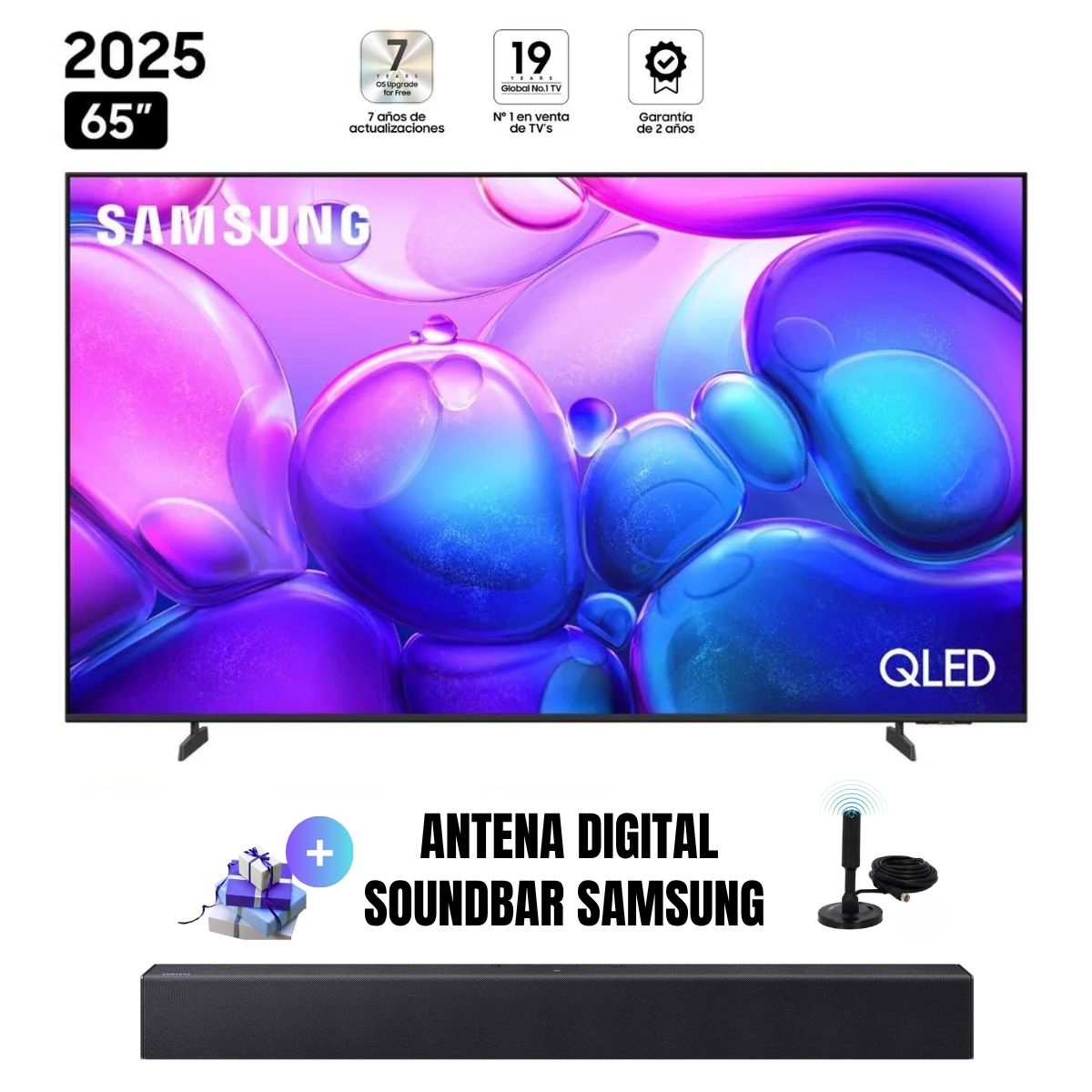 TELEVISOR SMART TV SAMSUNG 65'' QLED UHD 4K QN65Q6FAAGXPE 2025 + ANT + SOUNDBAR SAMSUNG - 1
