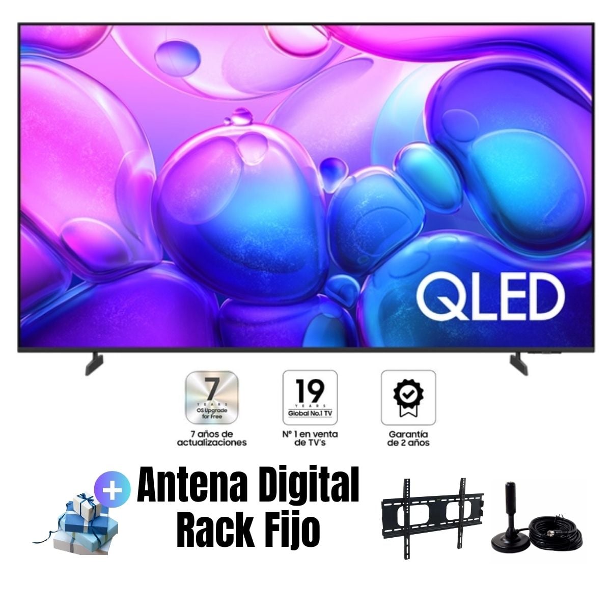 TELEVISOR SMART TV SAMSUNG 75'' QLED UHD 4K QN75Q6FAAGXPE 2025 + ANT + RACK FIJO - 1