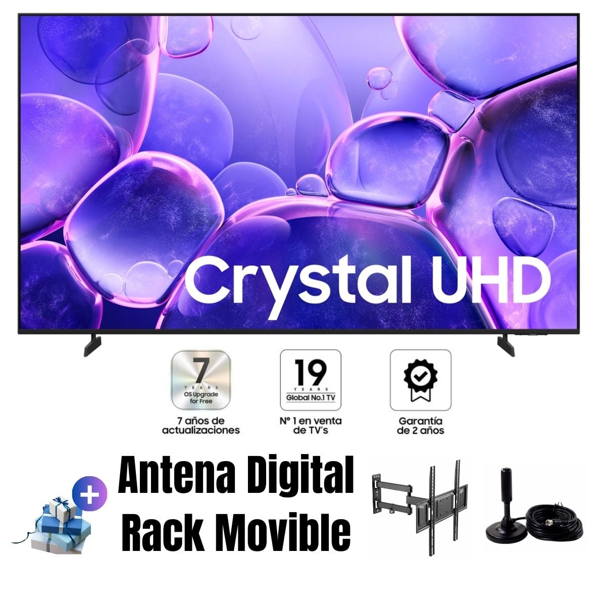 TELEVISOR SMART TV SAMSUNG 75'' CRYSTAL UHD 4K UN75U8000FGXPE 2025 + ANT + RACK MOVIBLE - 1