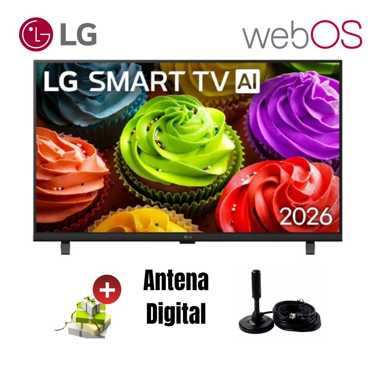 TELEVISOR SMART TV LG 32'' HD AI WEBOS 32LB650BPSA 2026 + ANTENA DIGITAL - 1