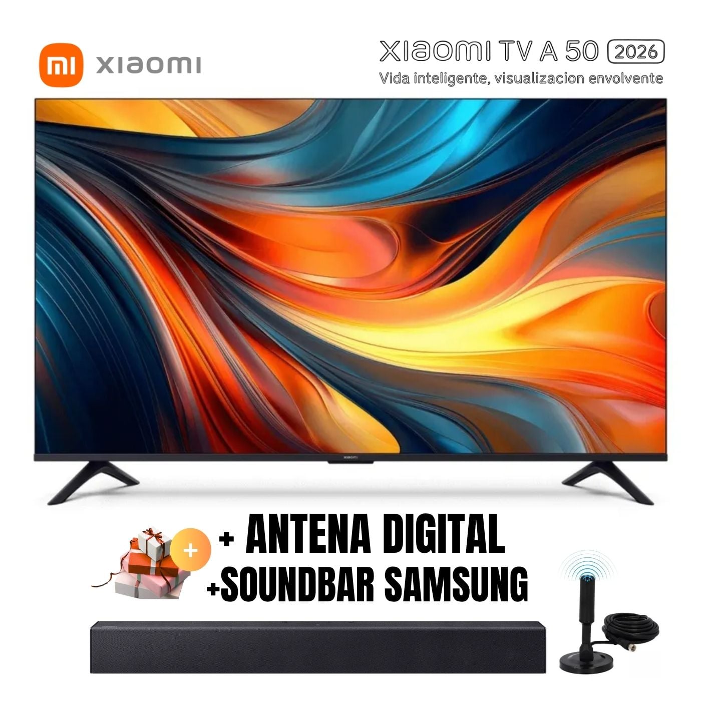 TELEVISOR SMART TV 50'' A UHD 4K XIAOMI GOOGLETV 2026 + ANT + SOUNDBAR SAMSUNG - 1