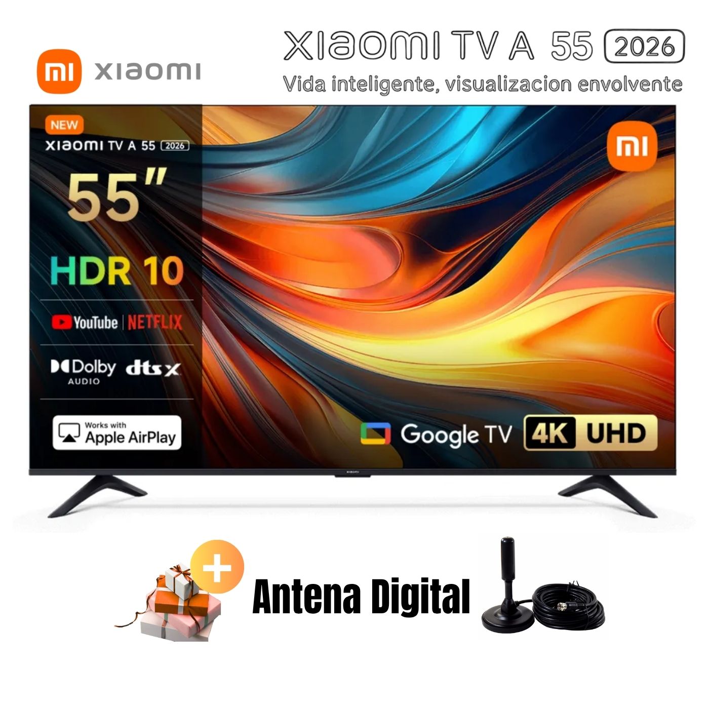 TELEVISOR SMART TV 55'' UHD 4K XIAOMI L55MB-APH GOOGLETV 2026 + ANTENA DIGITAL - 1
