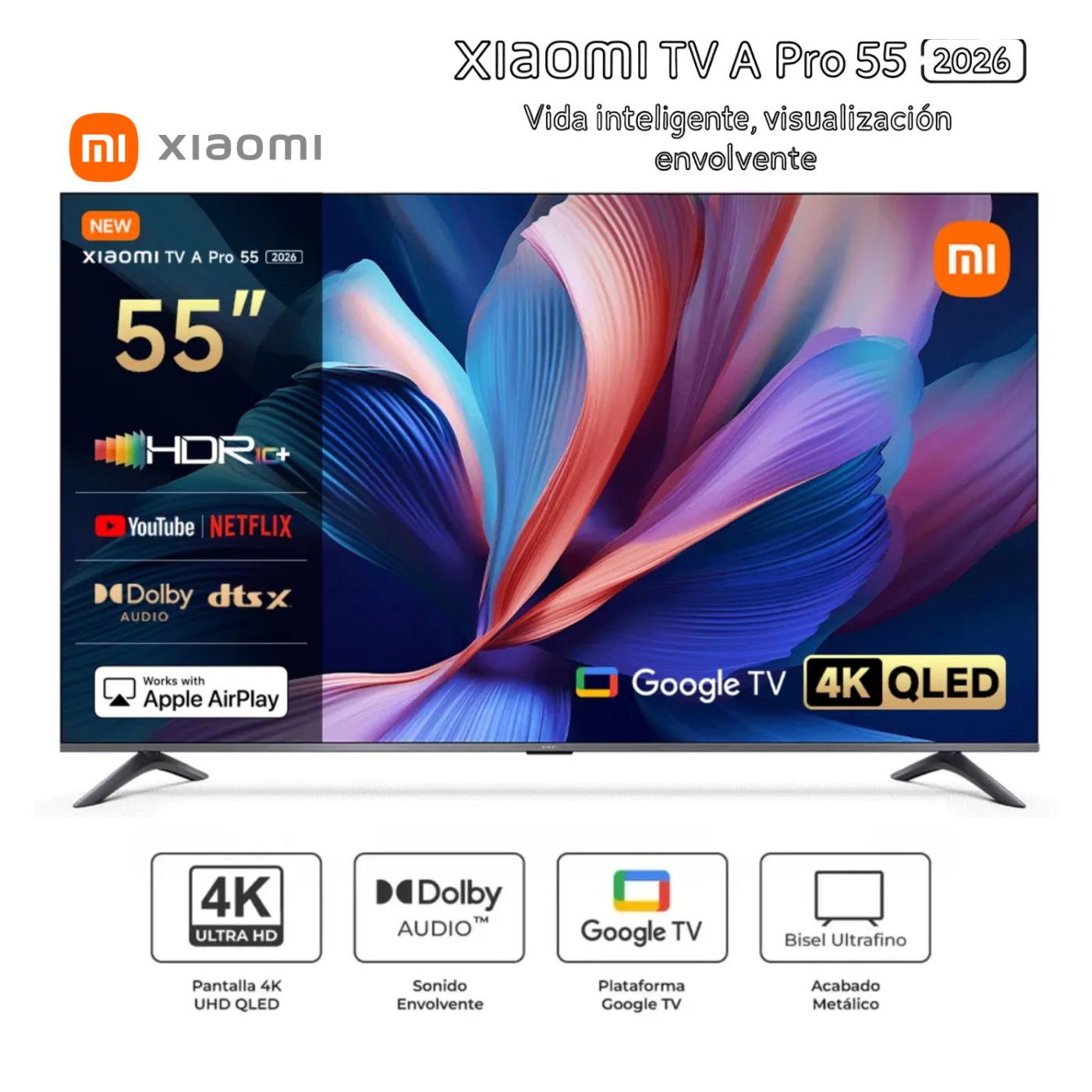 TELEVISOR SMART TV XIAOMI A PRO 55'' QLED UHD 4K L55MB-APPH GOOGLETV 2026 - 1