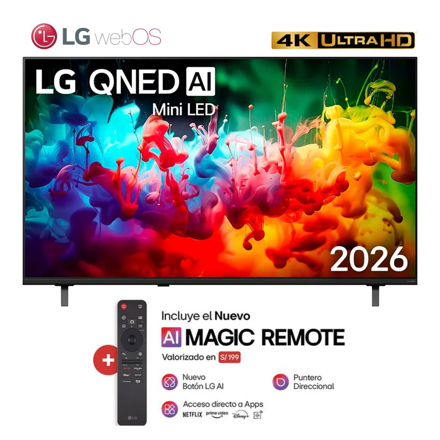 TELEVISOR SMART TV LG 50'' QNED MINILED UHD 4K 50QNED70BSA 2026 - 1