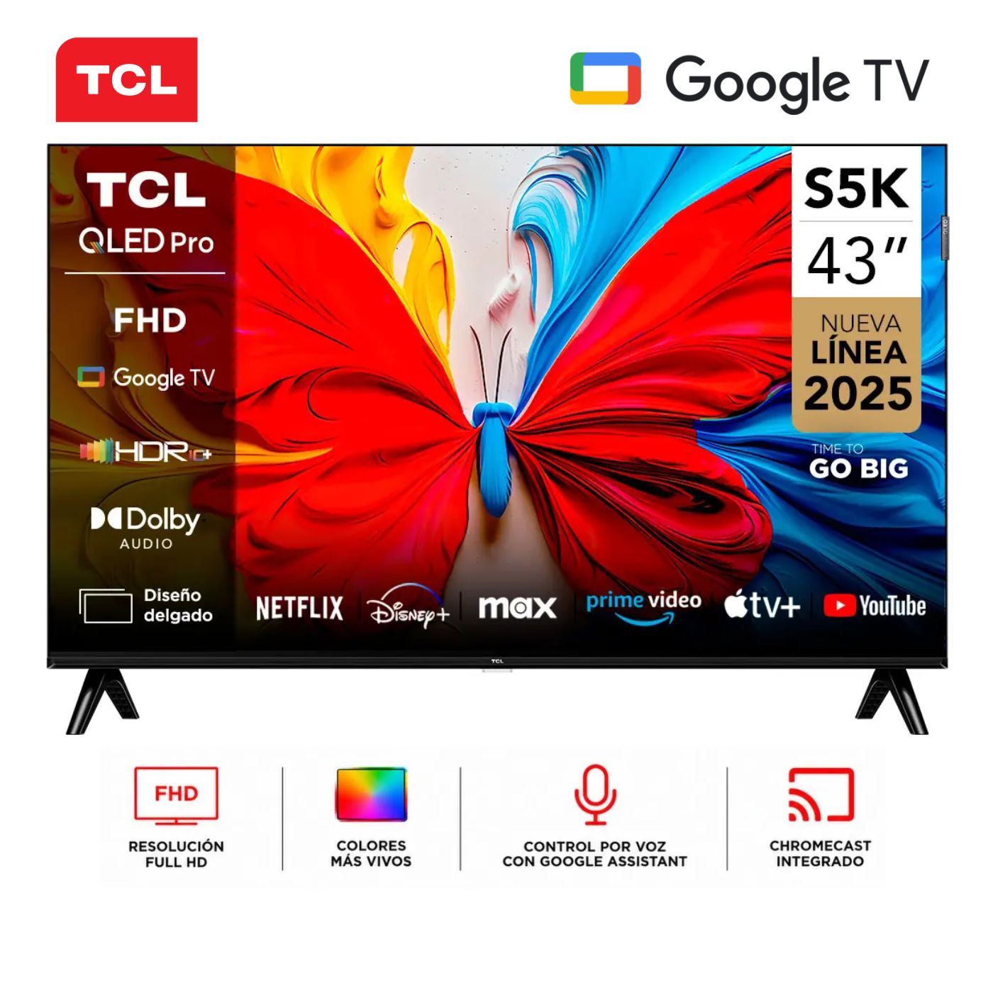 TELEVISOR SMART TV TCL 43'' FHD 43S5K GOOGLETV - 1