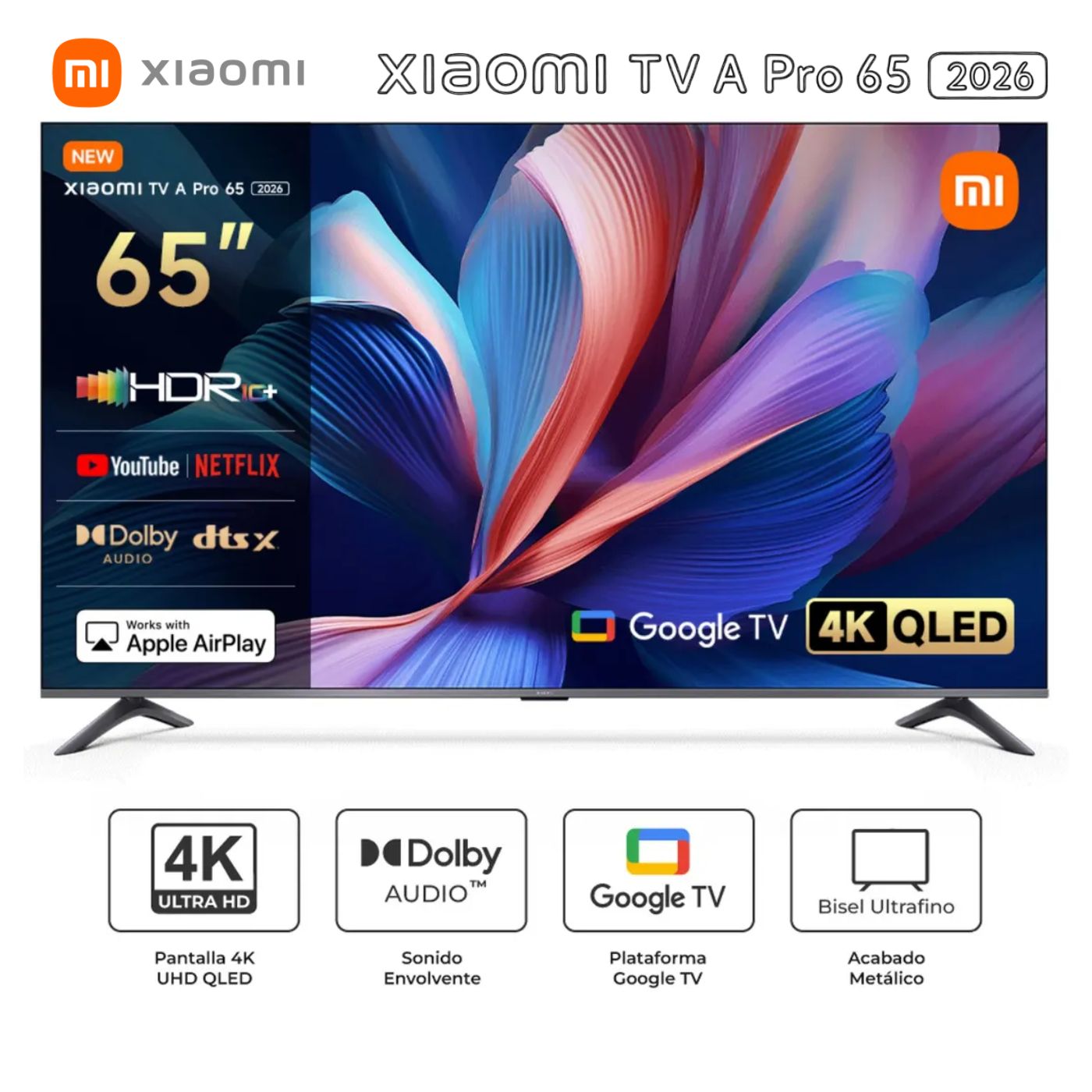 TELEVISOR SMART TV 65'' XIAOMI A PRO QLED UHD 4K L65MB-APPH GOOGLETV 2026 - 1