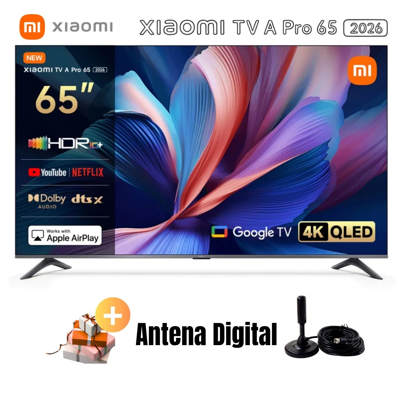 TELEVISOR SMART TV 65'' XIAOMI A PRO QLED UHD 4K L65MB-APPH GOOGLETV 2026 + ANT DIGITAL - 1