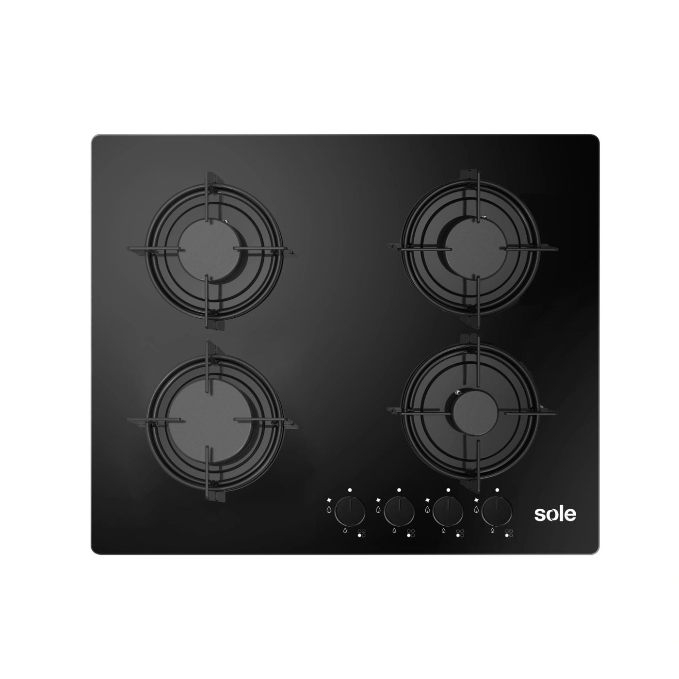 ENCIMERA VIDRIO TEMPLADO SOLE A GAS 60CM SOLCO049 - 2