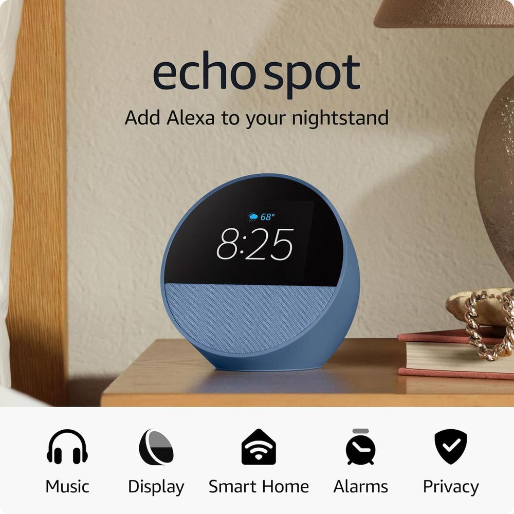 AMAZON ECHO SPOT CON RELOJ 2024 | AZUL - 1