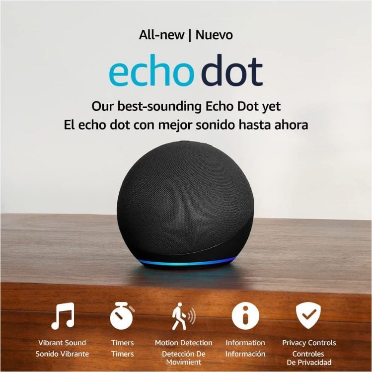 ECHO DOT 5TH GEN PARLANTE CON ALEXA | CARBÓN - 2
