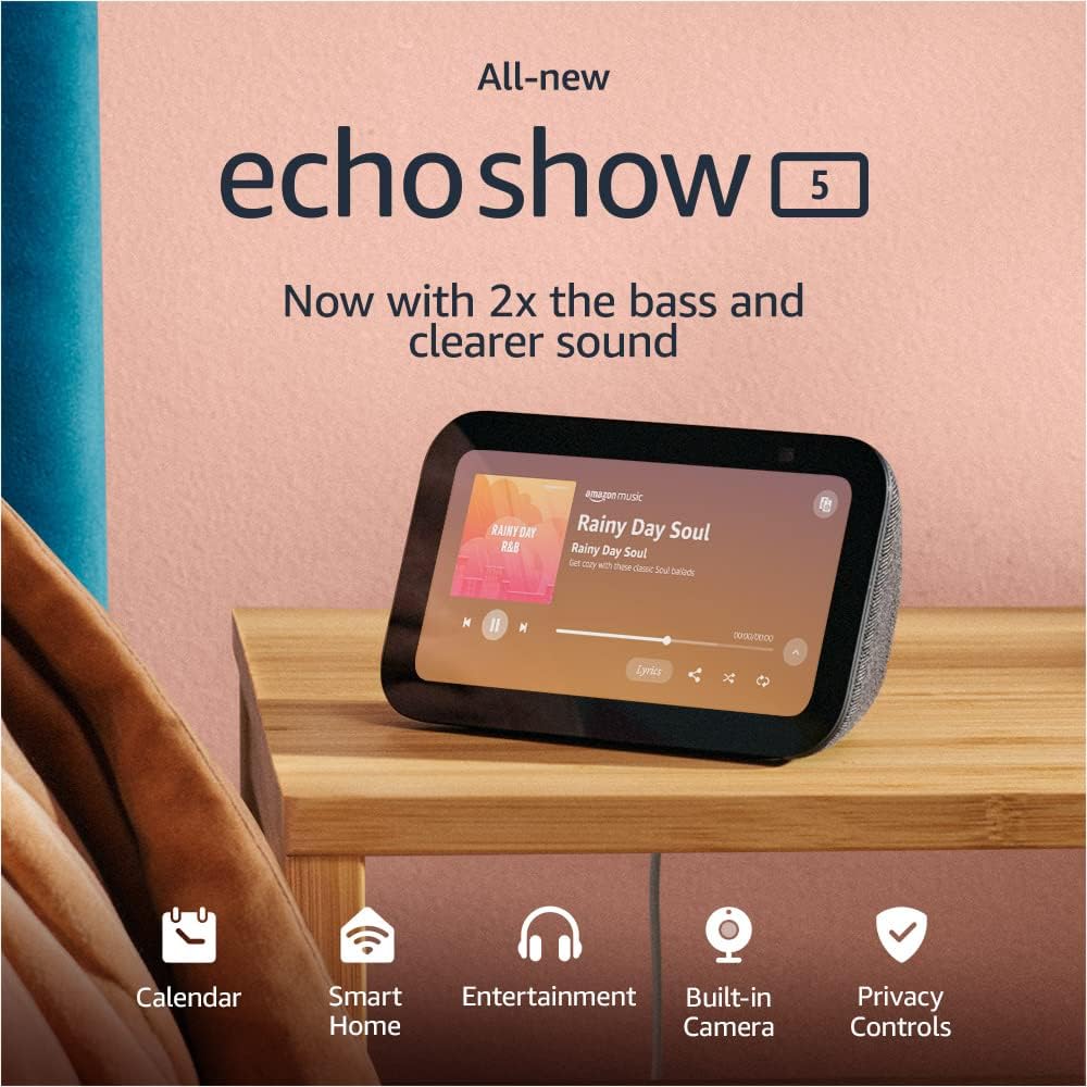 ECHO SHOW 5 3RA GEN PANTALLA CON SONIDO Y ALEXA | CARBÓN - 1