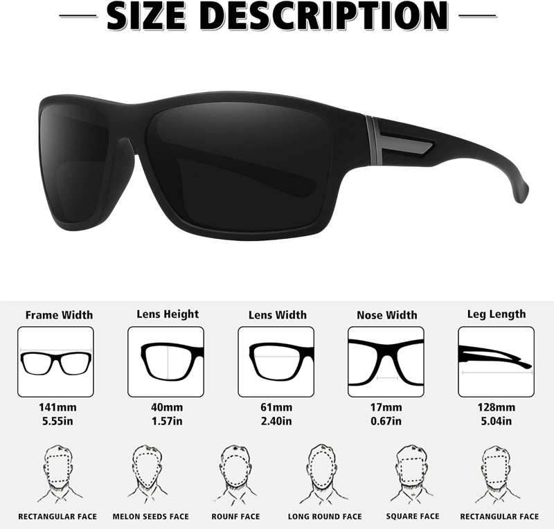 STORYCOAST GAFAS DE SOL DEPORTIVAS POLARIZADAS PARA HOMBRES Y MUJERES, MARCO IRROMPIBLE, CICLISMO, PESCA, CONDUCCIÓN - 3