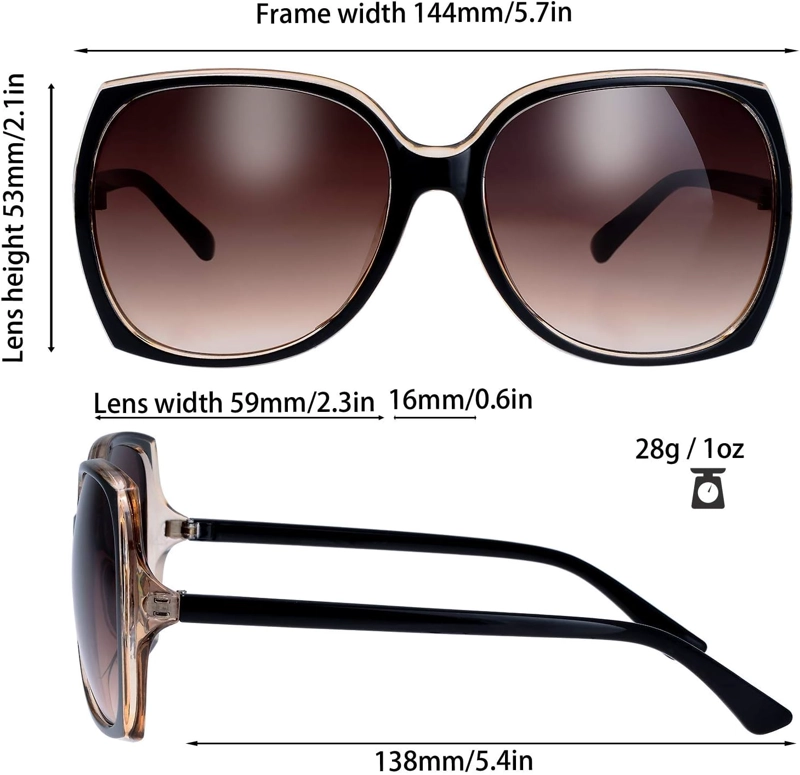 GAFAS DE SOL DE MODA DE MARIPOSA HÍBRIDAS DE OJO DE GATO JACKIE O CUADRADO DE GRAN TAMAÑO PARA MUJER - EXQUISITO EMBALAJE - 3