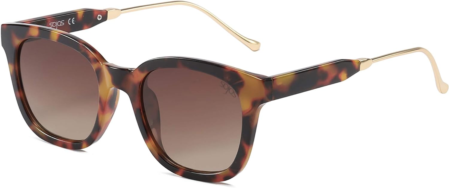SOJOS LENTES DE SOL POLARIZADOS CUADRADOS CLÁSICOS PARA MUJERES Y HOMBRES, RETRO, MODERNOS, PROTECCIÓN ULTRAVIOLETA UV400 SJ2050 - 1