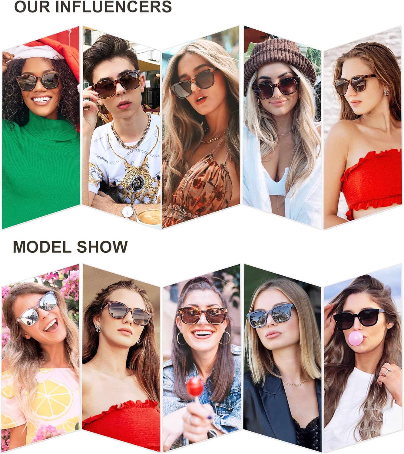 SOJOS LENTES DE SOL POLARIZADOS CUADRADOS CLÁSICOS PARA MUJERES Y HOMBRES, RETRO, MODERNOS, PROTECCIÓN ULTRAVIOLETA UV400 SJ2050 - 4