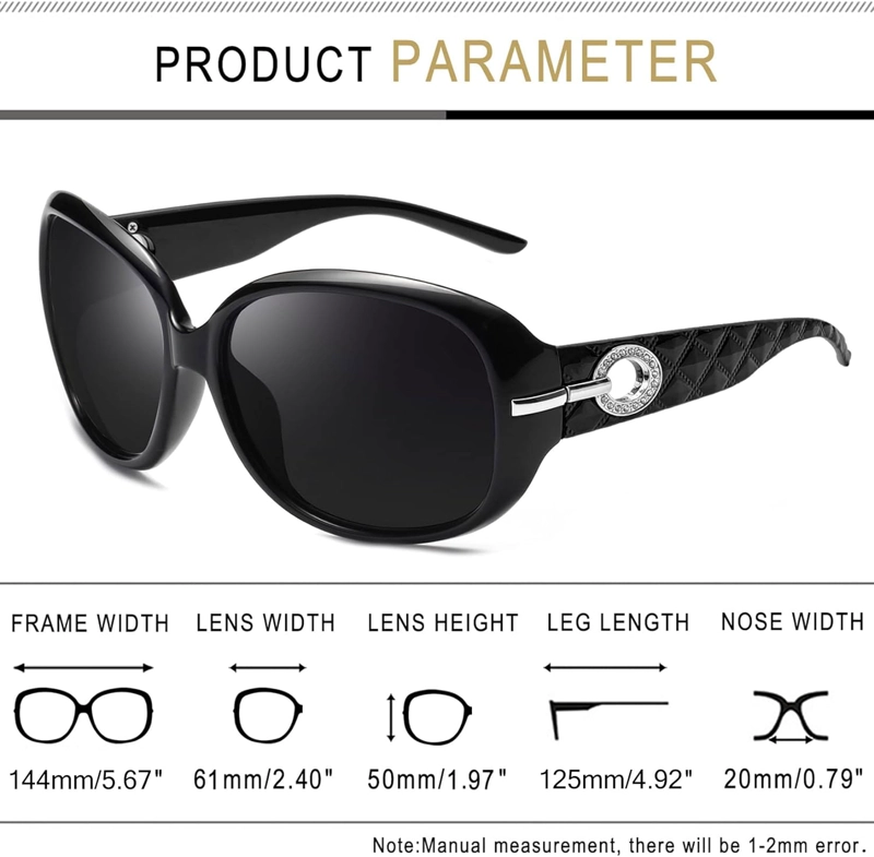 JOOPIN GAFAS DE SOL POLARIZADAS PARA MUJER, DE GRAN TAMAÑO, GRANDES, PARA CONDUCIR, OJOS SENSIBLES, PROTECCIÓN UV, LENTES DE SOL - 4