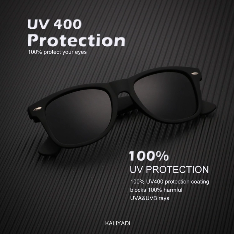 KALIYADI - LENTES DE SOL POLARIZADOS PARA CONDUCIR, MEDIA MONTURA, CON BLOQUEO DE RAYOS ULTRAVIOLETA, PARA HOMBRE Y MUJER - 5
