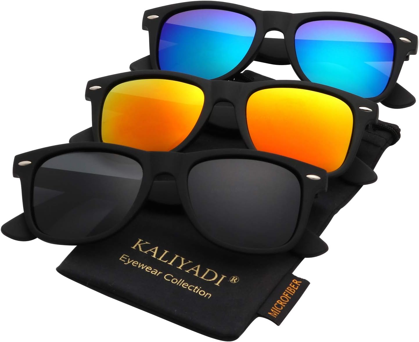 GAFAS DE SOL POLARIZADAS KALIYADI PARA HOMBRES Y MUJERES EN ACABADO MATE CON BLOQUEO UV (PACK DE 3) - 1