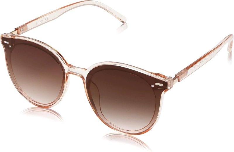 SOJOS SJ2067 - LENTES DE SOL REDONDOS Y CLÁSICOS PARA MUJERES Y HOMBRES, DISEÑO RETRO VINTAGE, MARCO DE PLÁSTICO GRANDE - 1