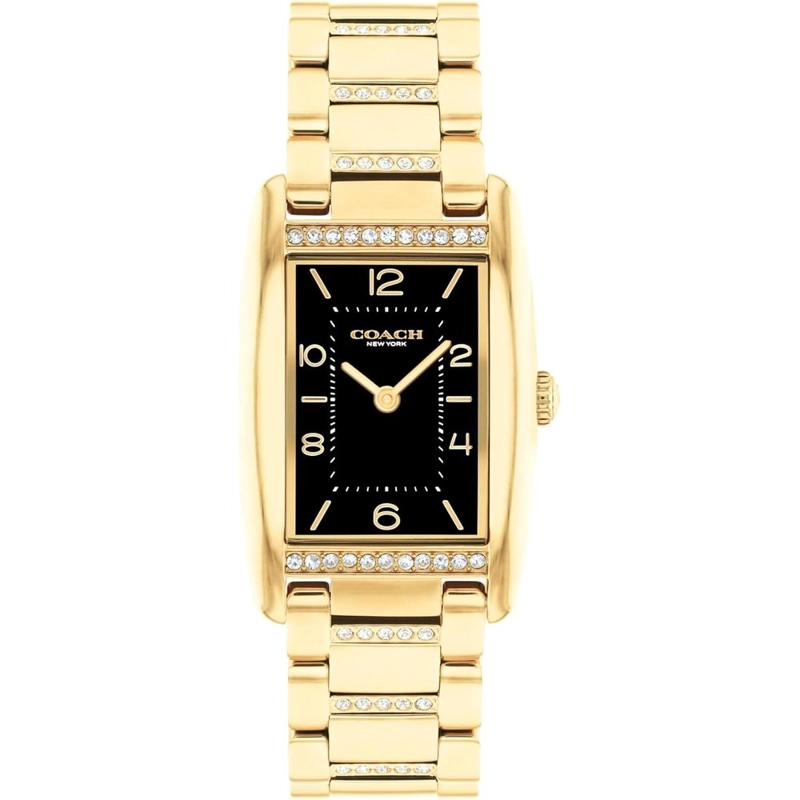 COACH RELOJ REESE DE CUARZO 2H CON PULSERA DE ESLABONES DE CRISTAL RESISTENTE AL AGUA 3 ATM-30 METROS | ORO - 1