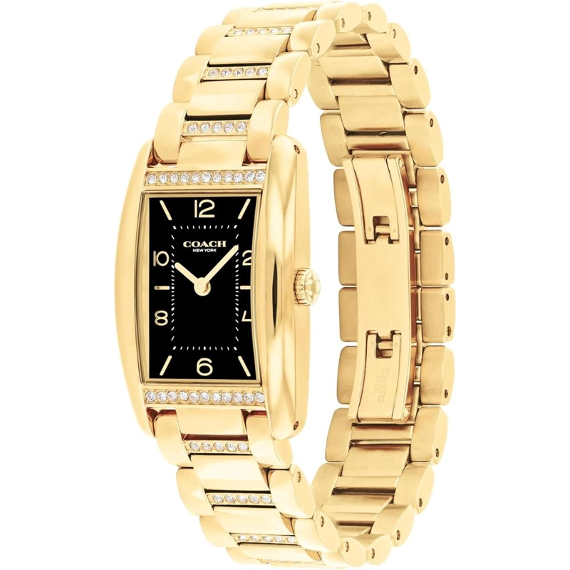 COACH RELOJ REESE DE CUARZO 2H CON PULSERA DE ESLABONES DE CRISTAL RESISTENTE AL AGUA 3 ATM-30 METROS | ORO - 2
