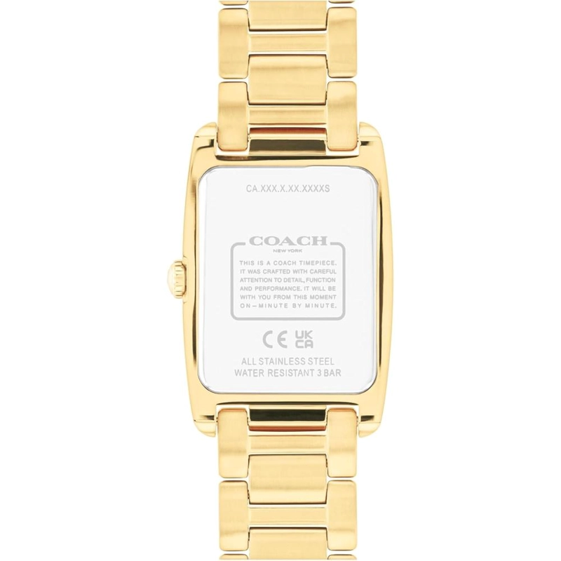 COACH RELOJ REESE DE CUARZO 2H CON PULSERA DE ESLABONES DE CRISTAL RESISTENTE AL AGUA 3 ATM-30 METROS | ORO - 3