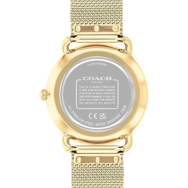 COACH RELOJ DISEÑO ELEGANTE ELLIOT DE CALIDAD PREMIUM CON DETALLE ICONICO RESISTENTE AL AGUA 36MM | ORO - 3