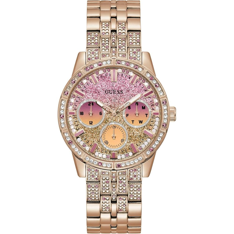 GUESS RELOJ DEPORTIVO MULTIFUNCIÓN DE CRISTAL DUOTONE | ORO ROSA - 1