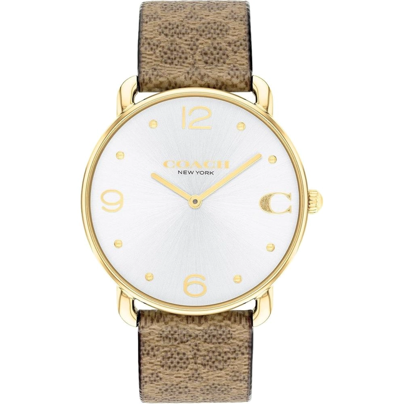 COACH RELOJ DISEÑO ELEGANTE ELLIOT DE CALIDAD PREMIUM PARA USO DIARIO RESISTENTE AL AGUA 36MM | ORO - MARRON - 1