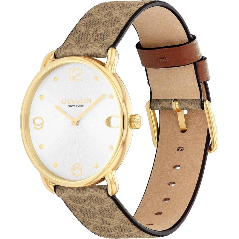 COACH RELOJ DISEÑO ELEGANTE ELLIOT DE CALIDAD PREMIUM PARA USO DIARIO RESISTENTE AL AGUA 36MM | ORO - MARRON - 2