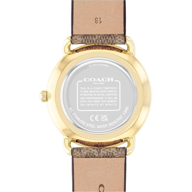 COACH RELOJ DISEÑO ELEGANTE ELLIOT DE CALIDAD PREMIUM PARA USO DIARIO RESISTENTE AL AGUA 36MM | ORO - MARRON - 3