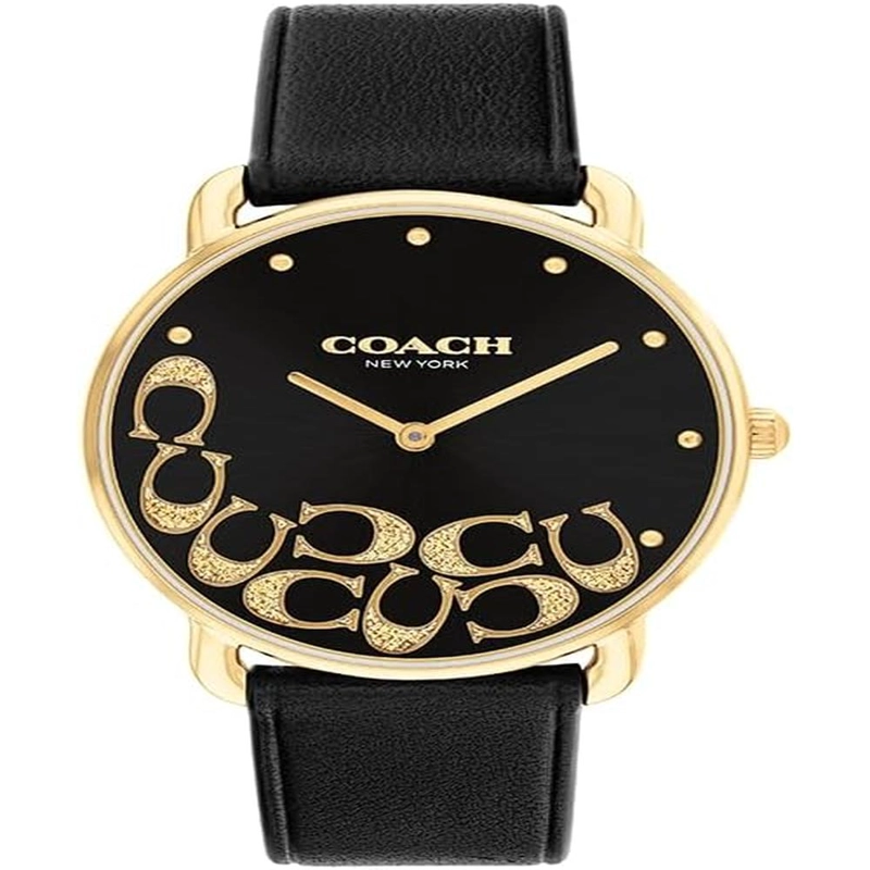 COACH RELOJ ELLIOT DISEÑO ELEGANTE CON SCATTER C'S ESTILO ATEMPORAL RESISTENTE AL AGUA 36MM | ORO - NEGRO - 1